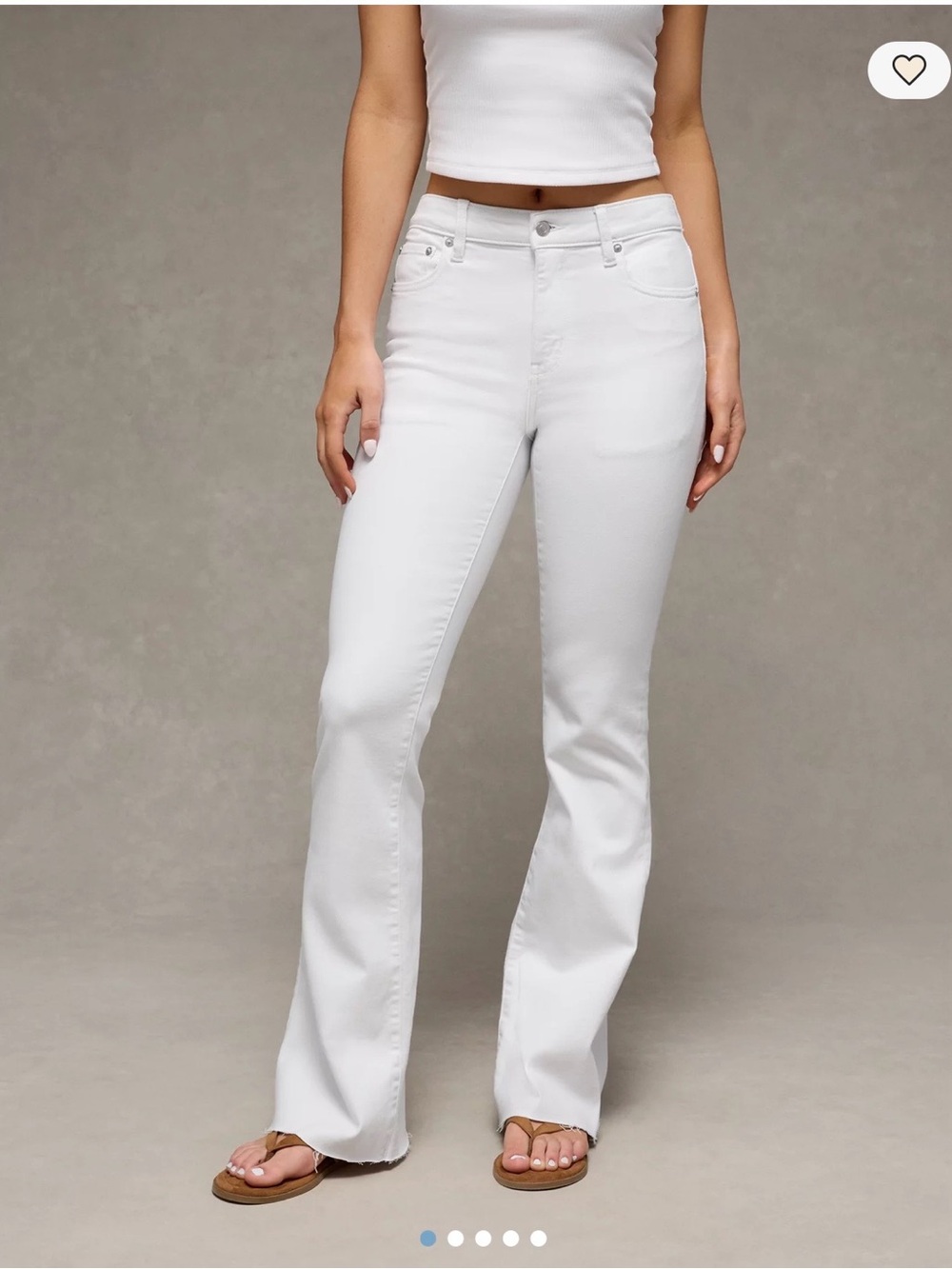 4. American Eagle White Flare Jeans Size 2 Regular $79.95